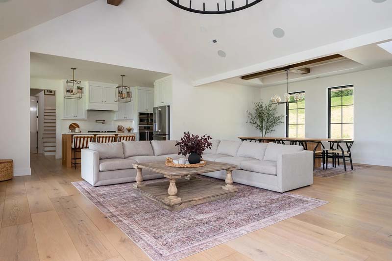 The Gracious Great Room, open yet delineated. Images on this page courtesy of worldwide steel buildings